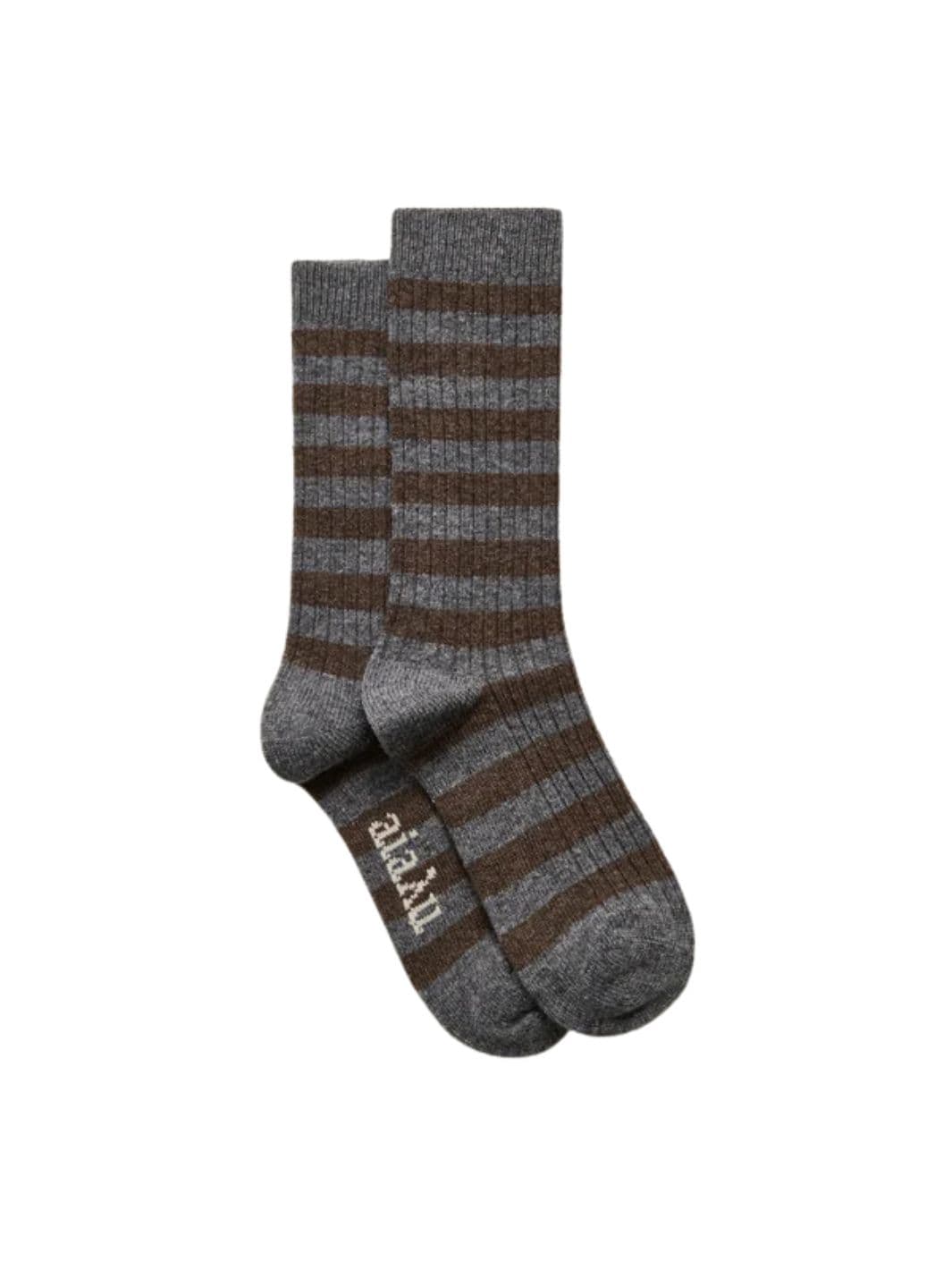 Aiayu Accessories Sokker | Striped Cashmere Sock Mix Grey