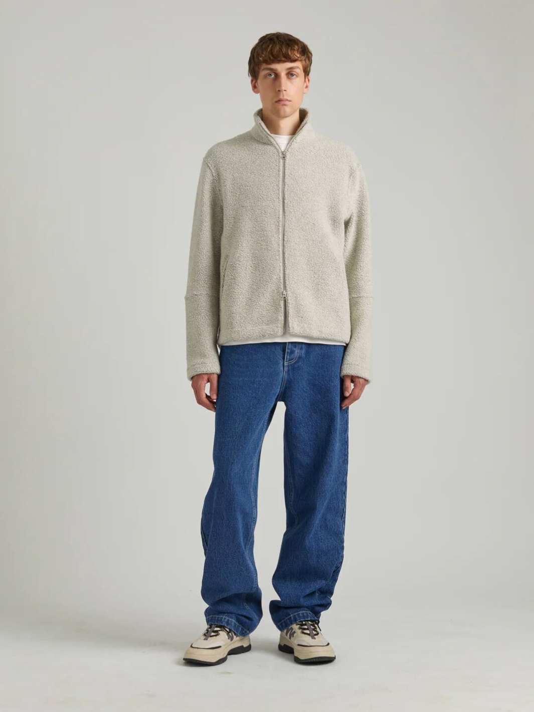 Brixtol Textiles Outerwear Fleecejakke | Seven Pile Light Grey