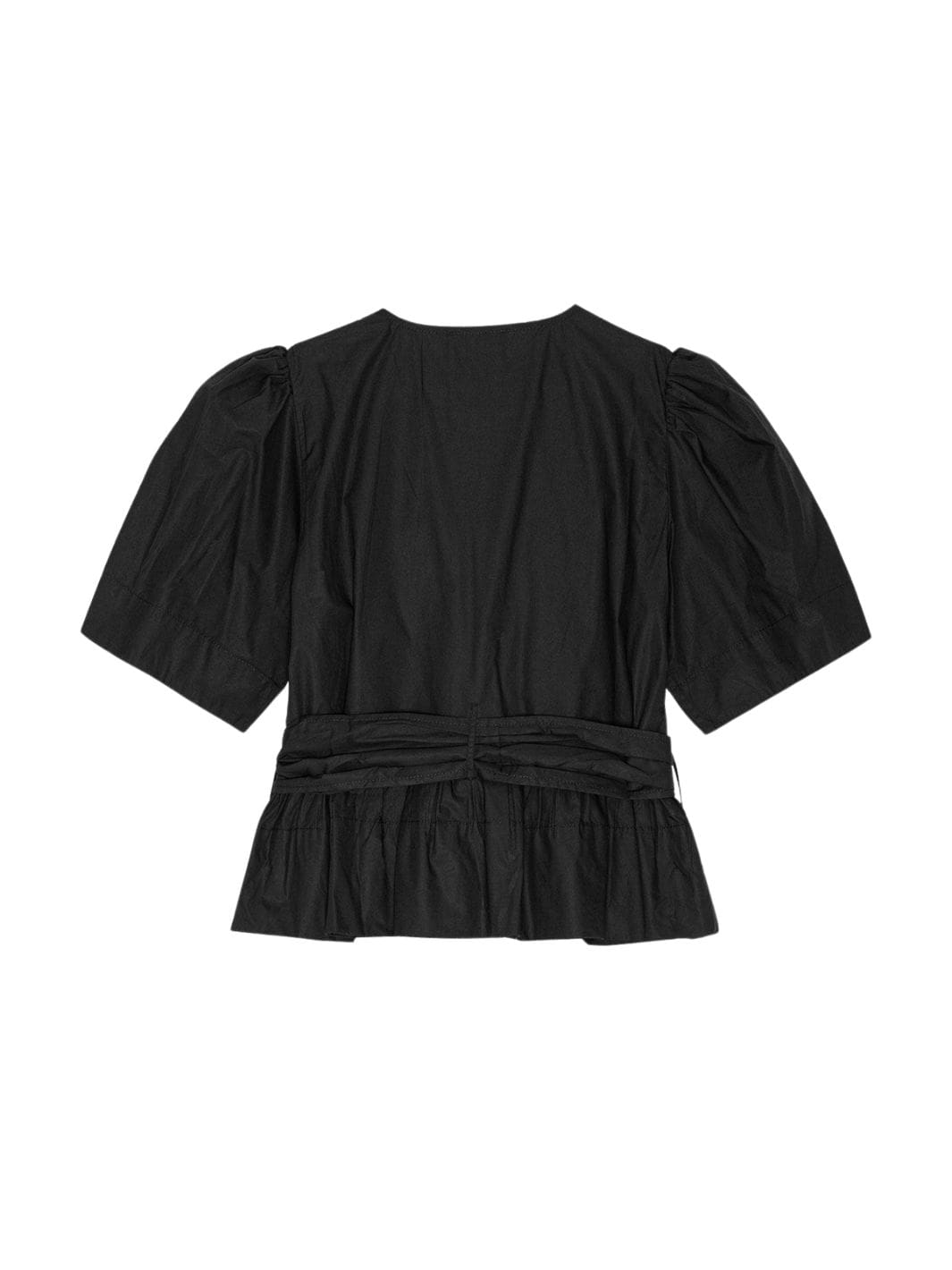 Ganni Blouses Bluse | Washed Stretch Cotton Tie Strap Blouse