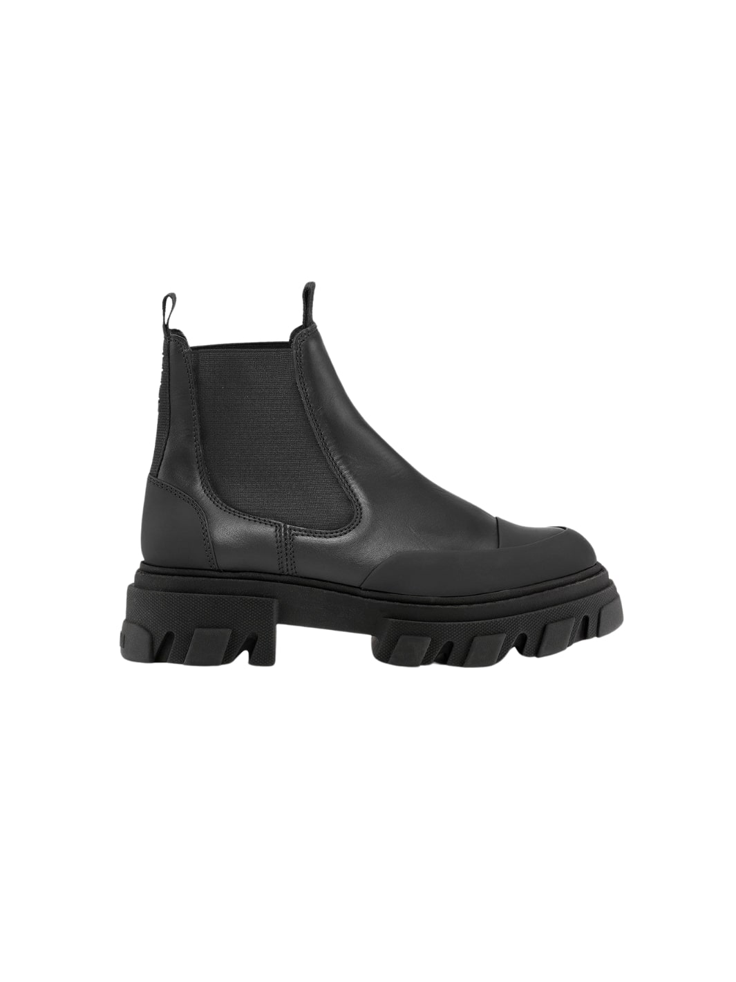 Ganni Shoes Boots | Black Stitch Cleated Low Chelsea Boots