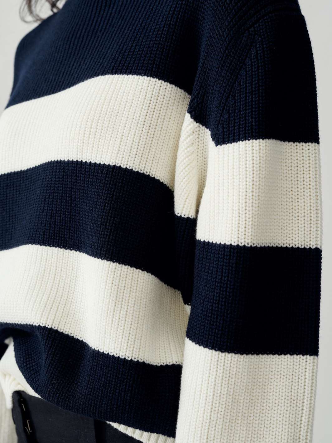 Julie Josephine Knit Genser | Aria Knit Stripe Dark Navy Stripe