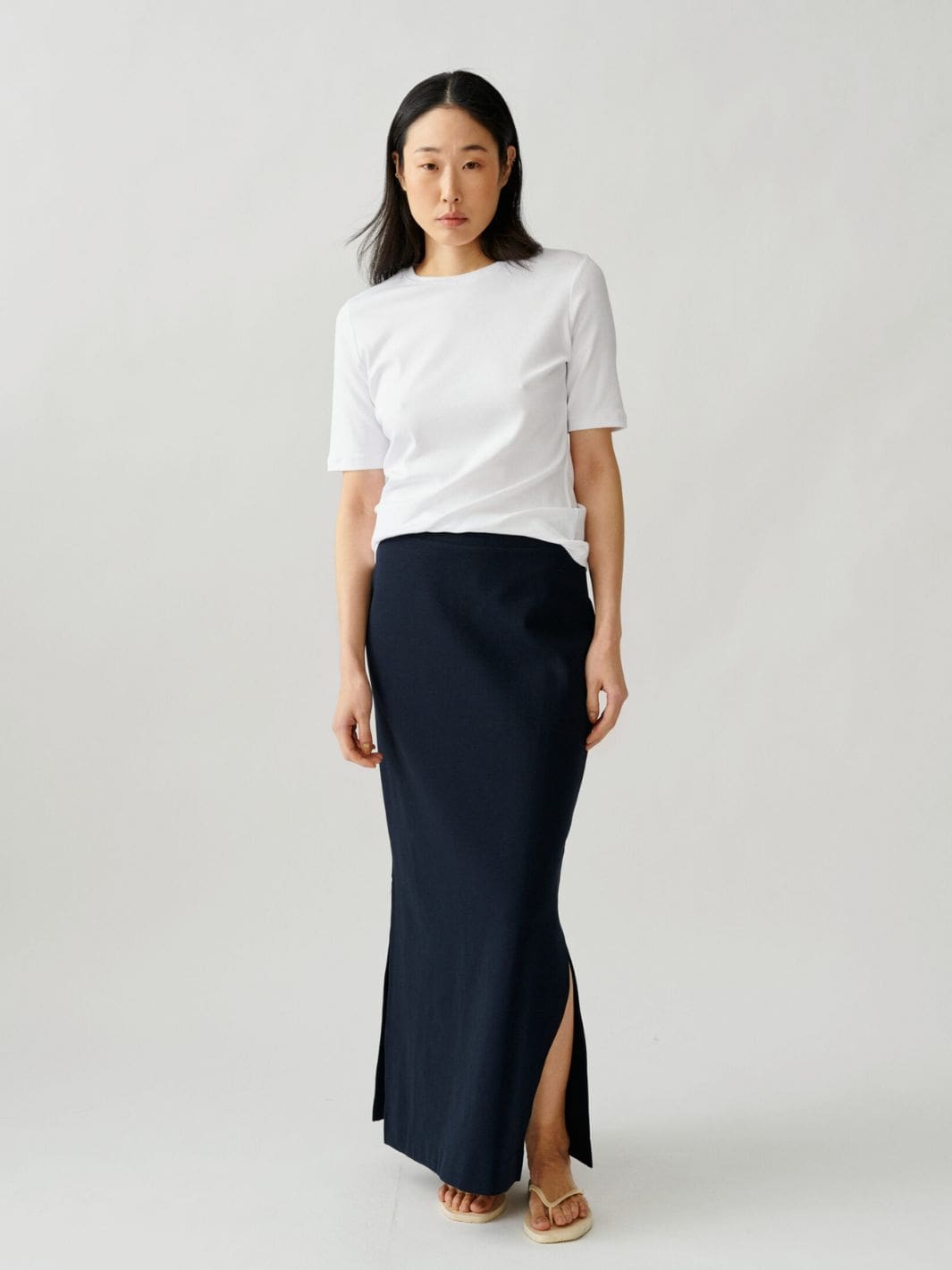 Julie Josephine Tees & Longsleeves T-skjorte | Marianne Rib White