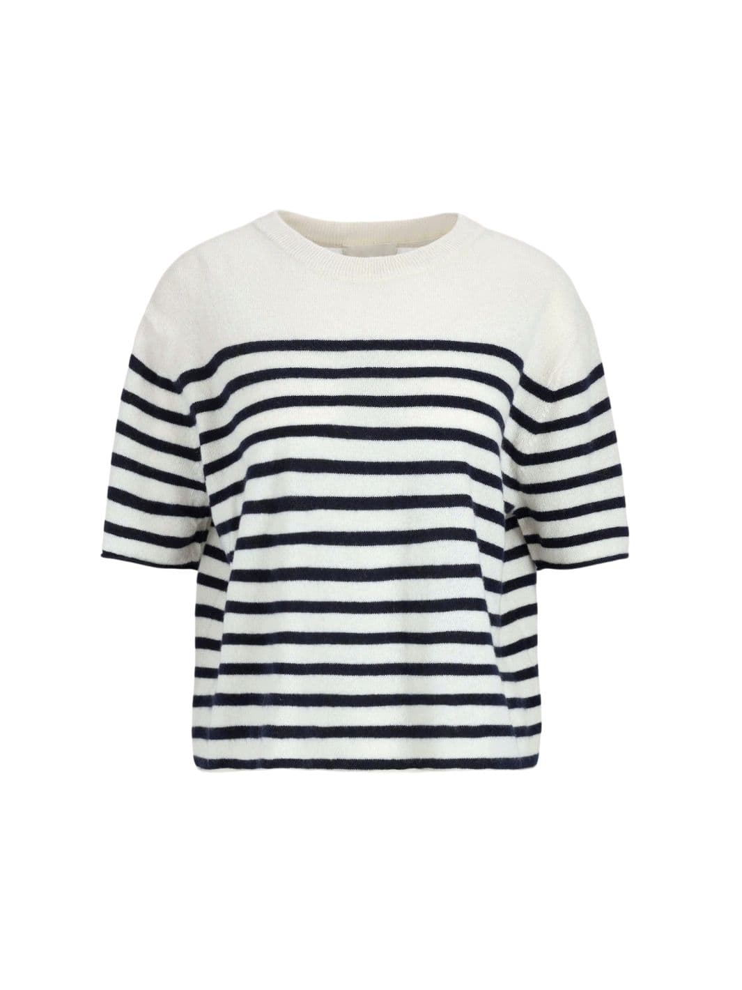 Lisa Yang Knit T-Shirt | Cila T-Shirt Cream/Navy Stripes