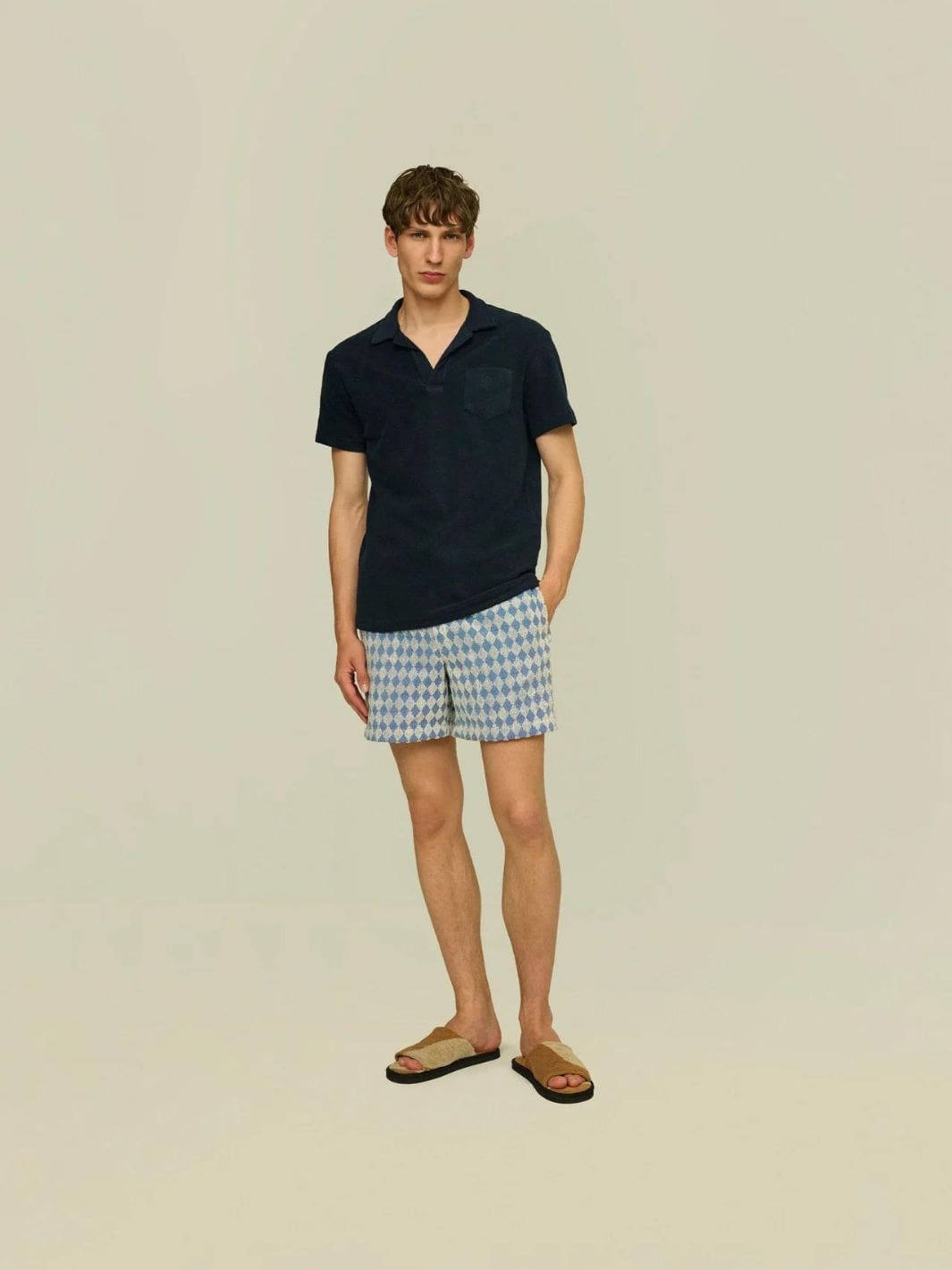 Oas Shirts Polo Terry Shirt Navy