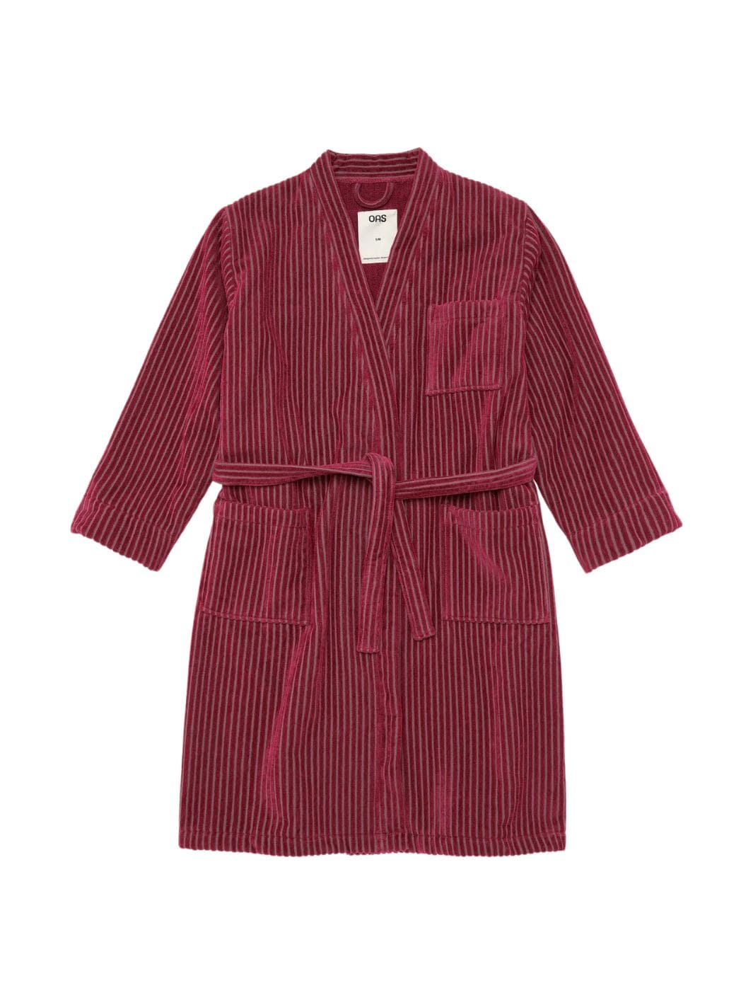 Oas Underwear Badekåpe | Botanico Striped Velour Robe Pink