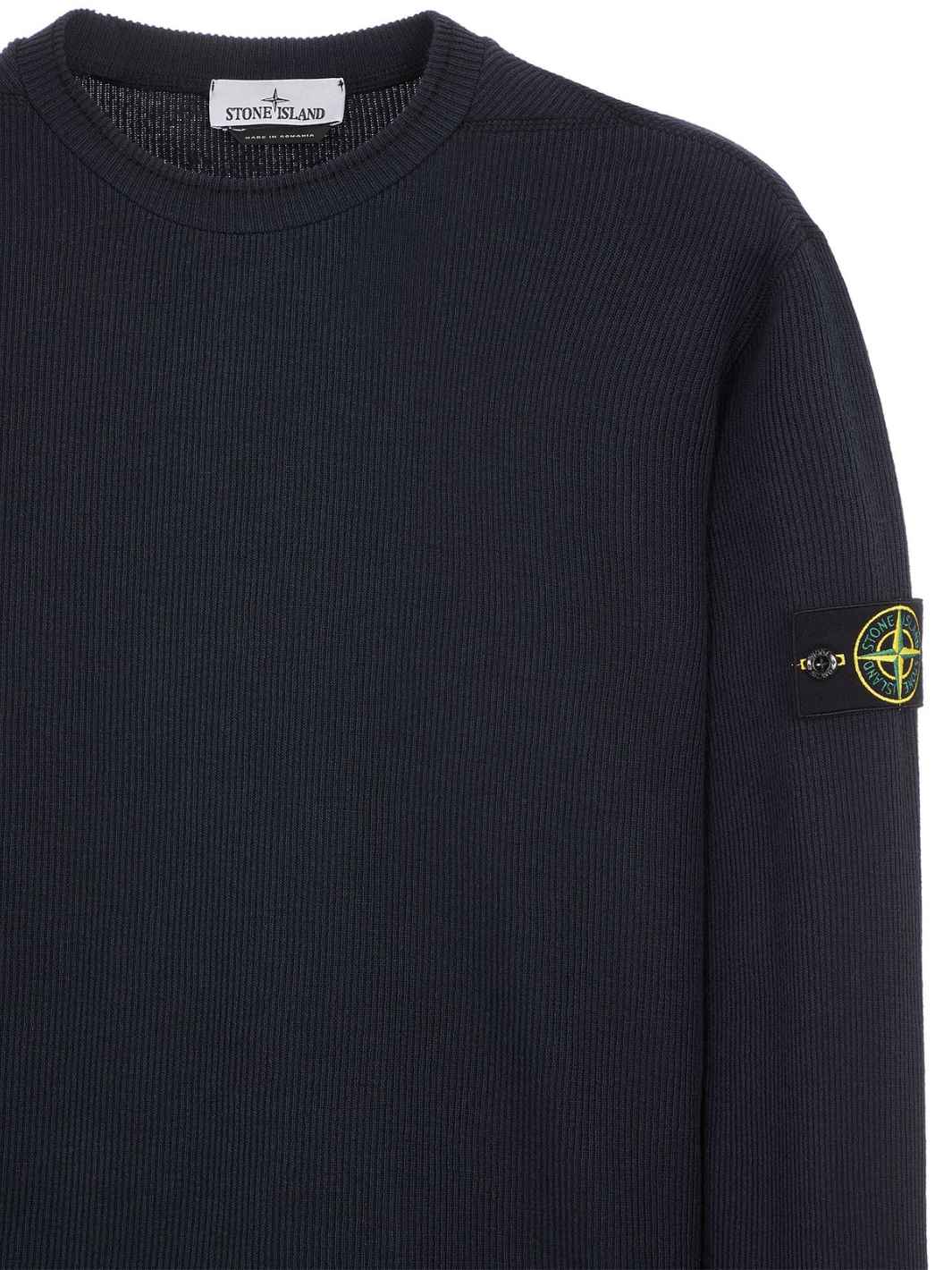 Stone Island Sweaters Genser | Ribbed Sweatshirt Navy