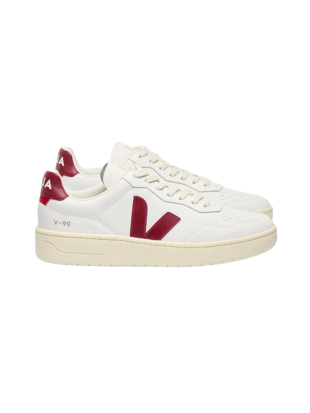 Veja Shoes Sneakers | V-90 Leather White Marsala