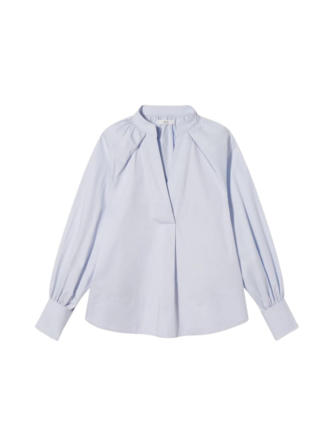 CO Collections Blouses Bluse | Ruched V-Neck Blouse Glacier