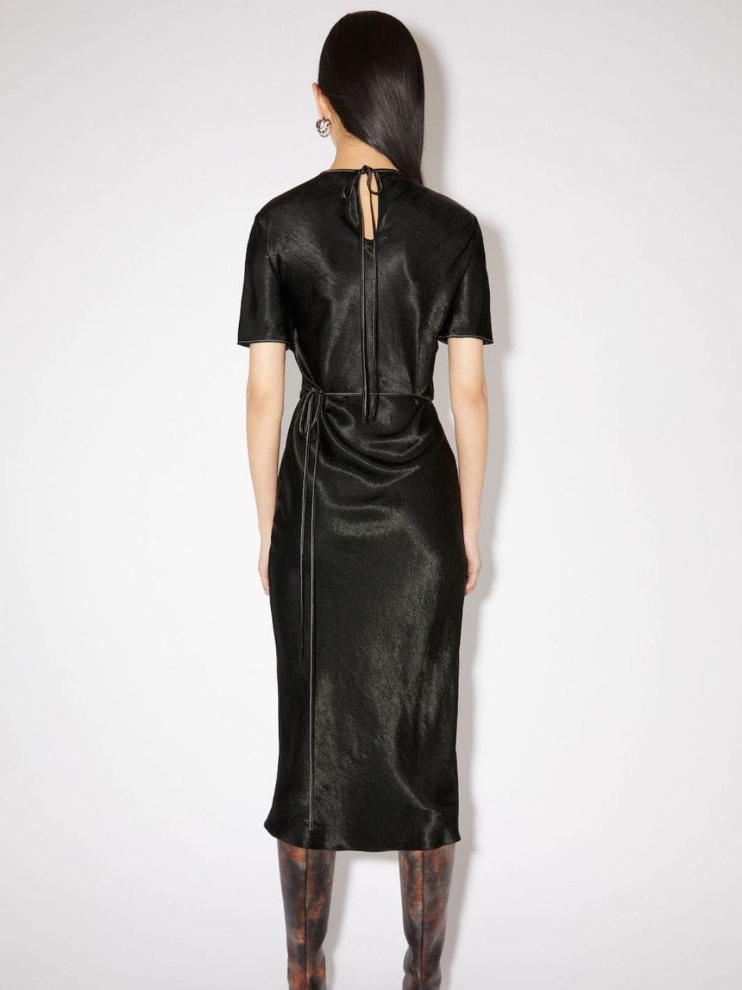 Acne Studios Dresses Kjole | Satin Wrap Dress Black