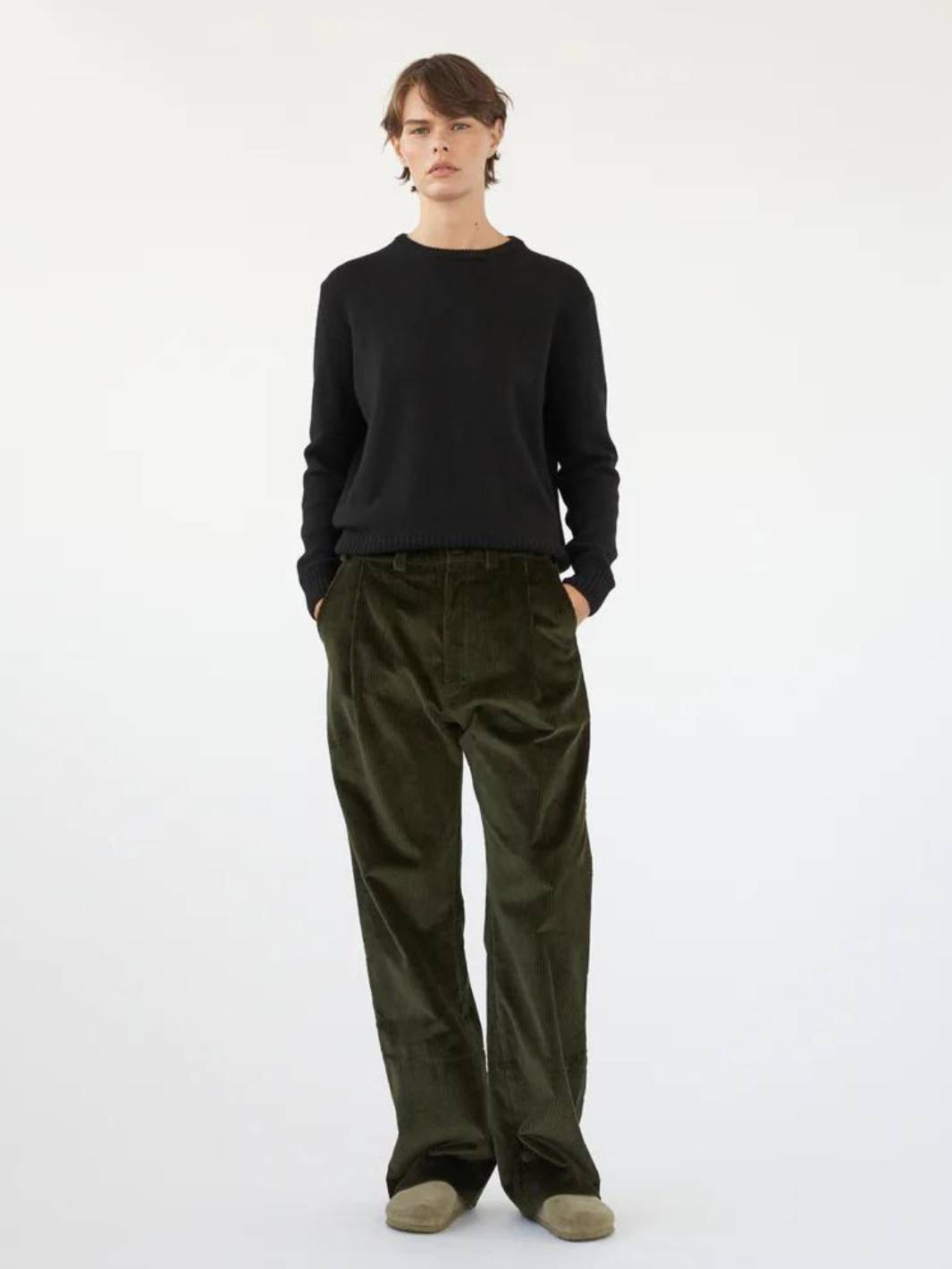 AF Agger Bukser 3 / Grønn Bukse | Corduroy Box Trousers