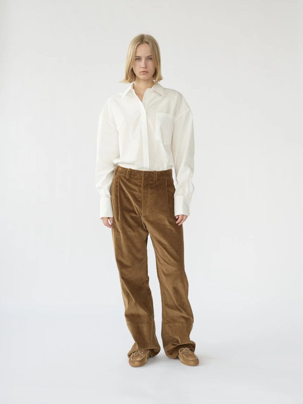 AF Agger Bukser Bukse | Corduroy Box Trousers Cognac