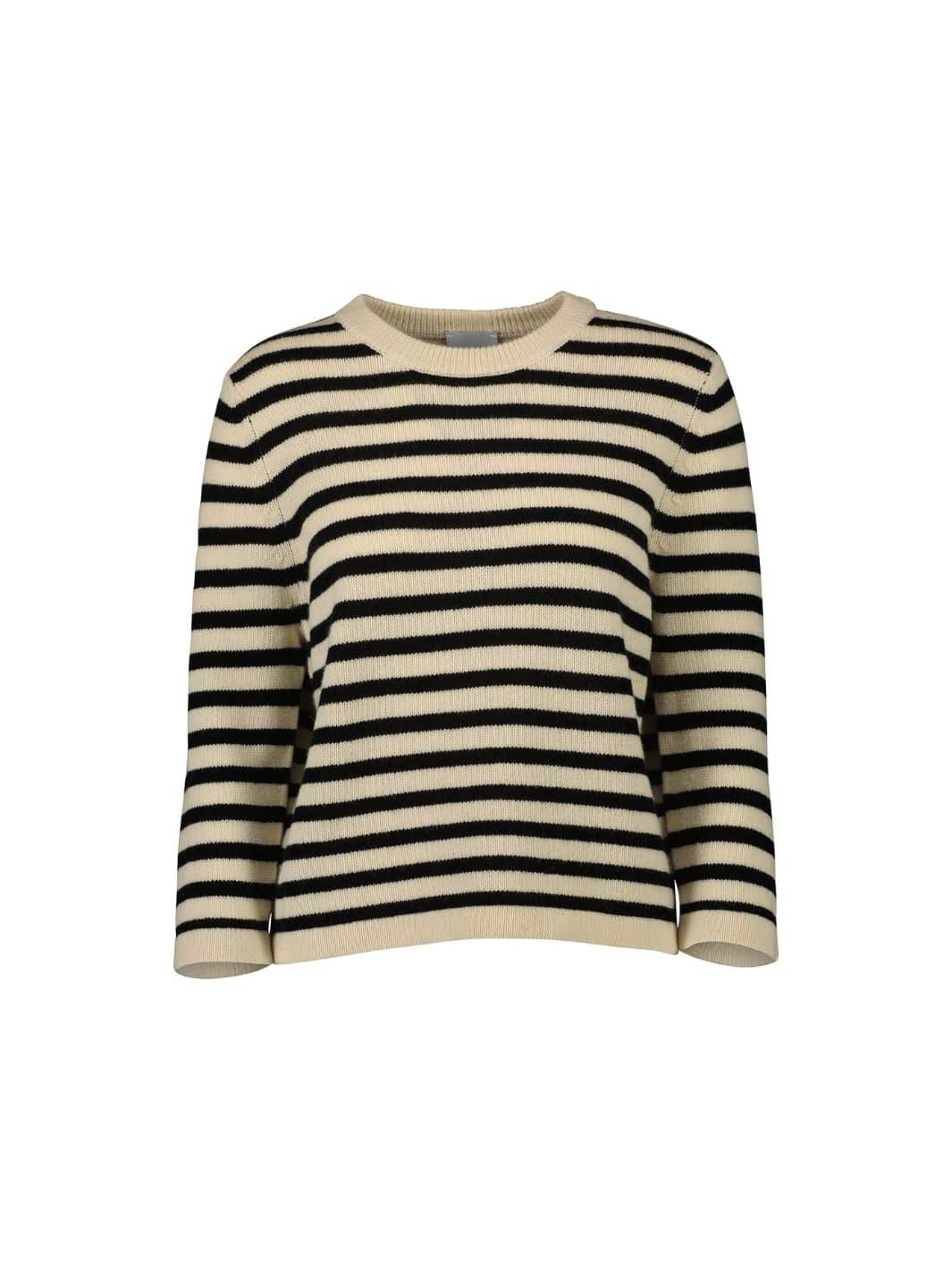Allude Knit Genser | 3/4 RD-Sweater Navy/Cream Stripes