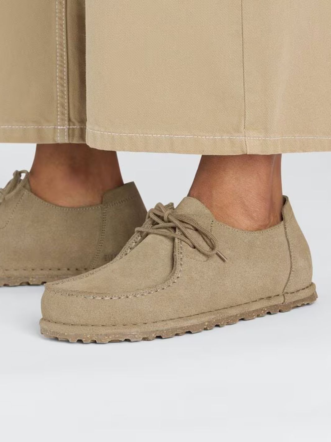 Birkenstock Shoes Sko | Utti Lace Suede Leather Gray Taupe