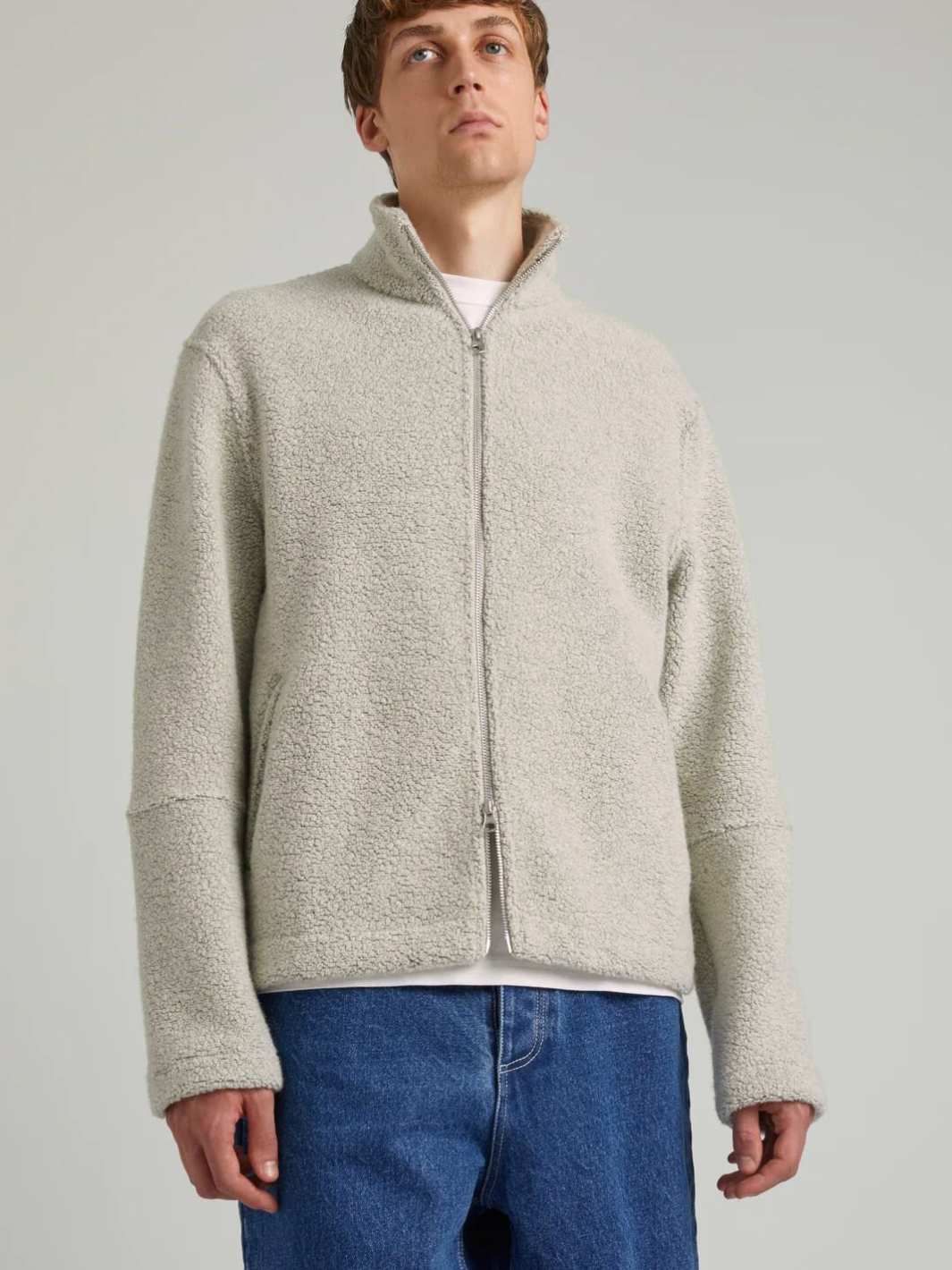 Brixtol Textiles Outerwear Fleecejakke | Seven Pile Light Grey