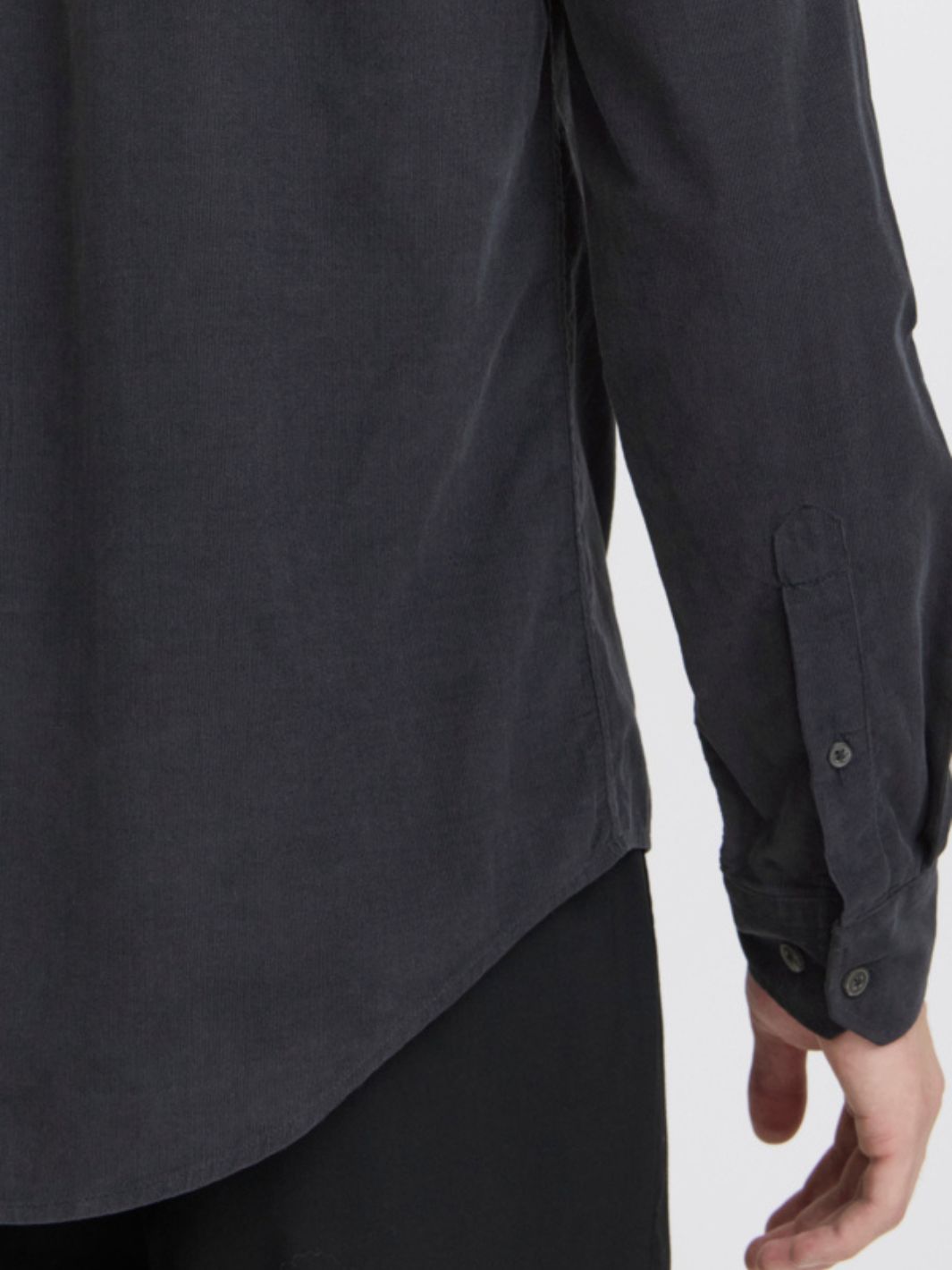 Casual Friday Shirts Skjorte | Anton LS BD Baby Cord Dark Grey