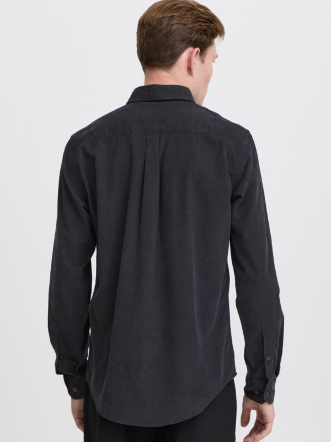 Casual Friday Shirts Skjorte | Anton LS BD Baby Cord Dark Grey