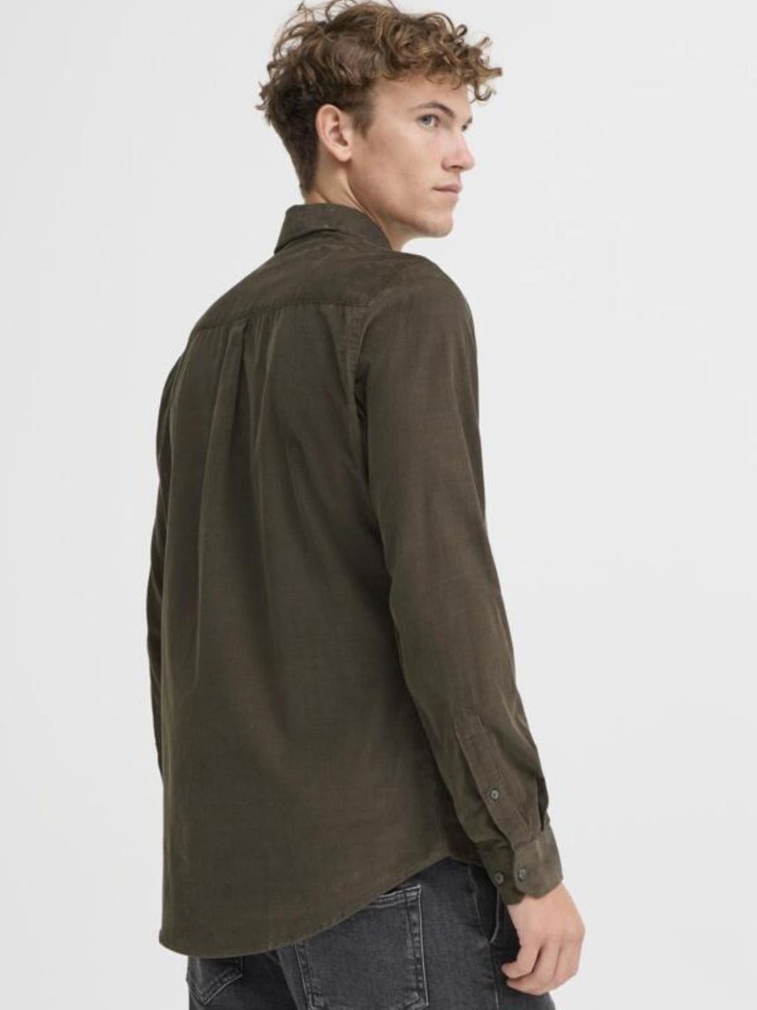 Casual Friday Shirts Skjorte | Anton LS BD Baby Cord Green Ink