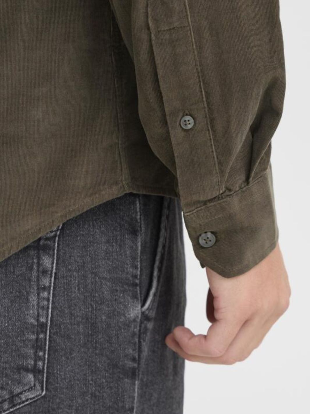 Casual Friday Shirts Skjorte | Anton LS BD Baby Cord Green Ink