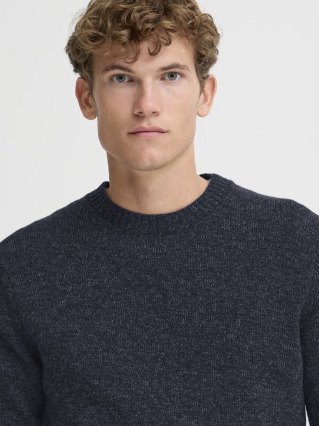 Casual Friday Sweaters Genser | Ante Mélange Knit Dark Navy