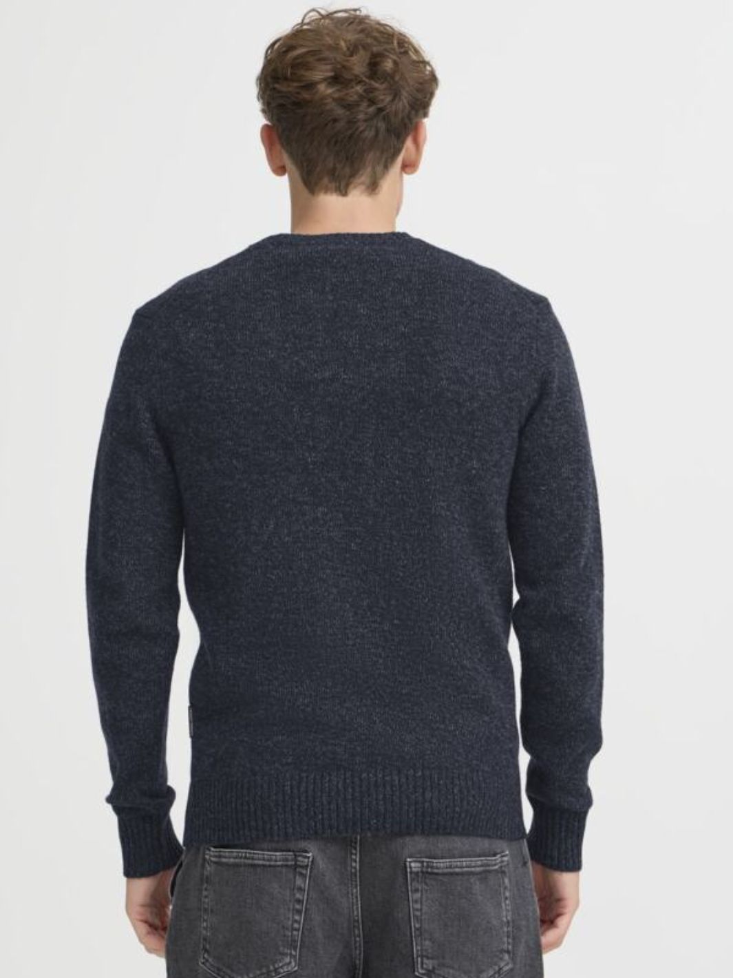 Casual Friday Sweaters Genser | Ante Mélange Knit Dark Navy