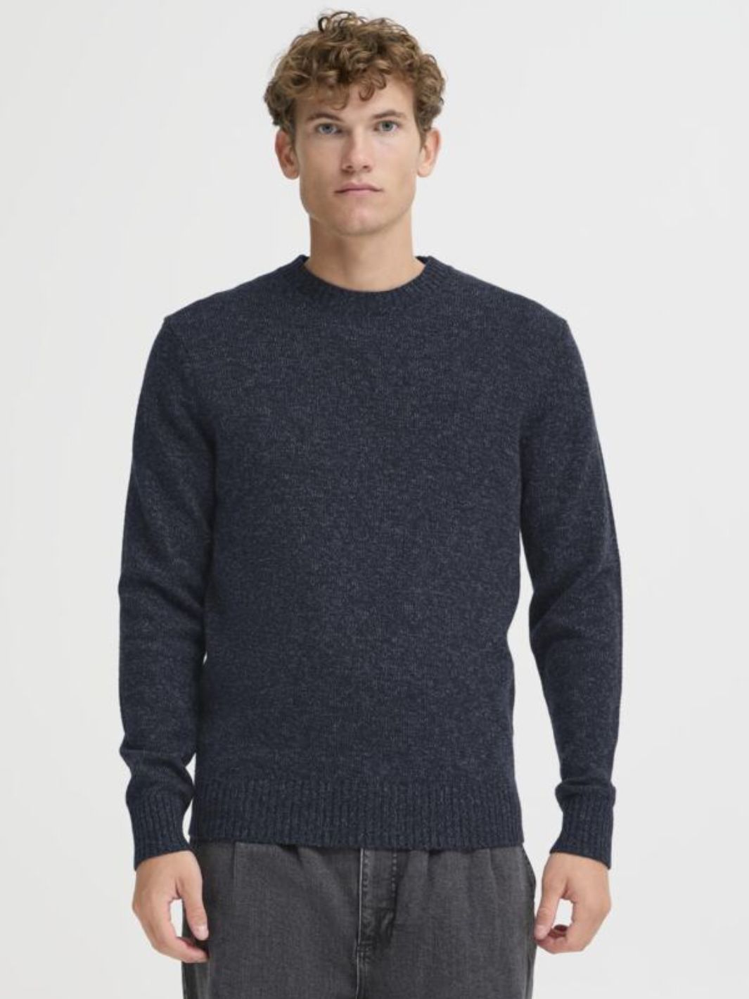 Casual Friday Sweaters Genser | Ante Mélange Knit Dark Navy