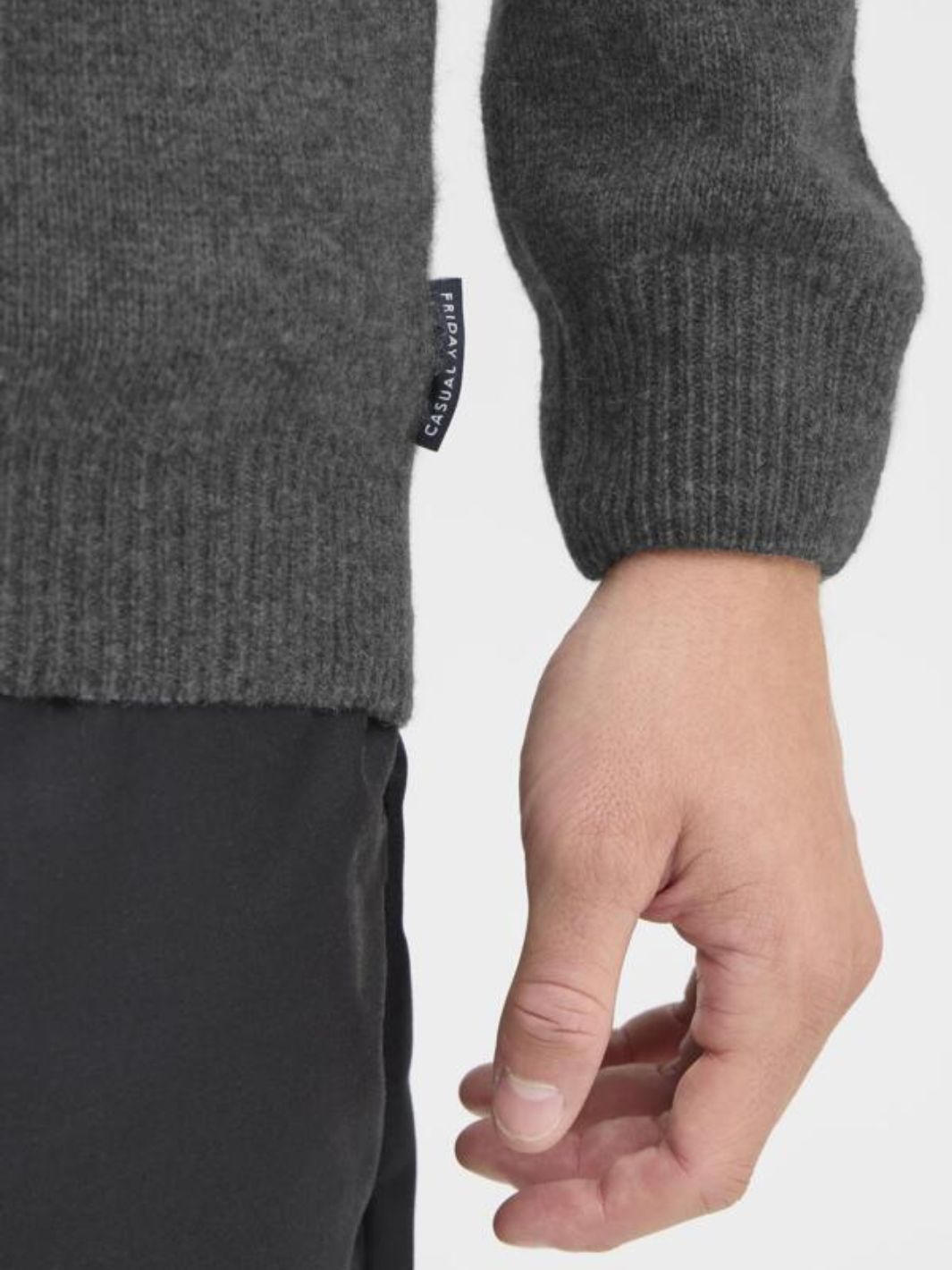 Casual Friday Sweaters Genser | Karl Lambswool Knit Polo Dark Grey