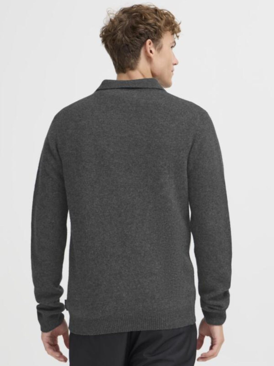 Casual Friday Sweaters Genser | Karl Lambswool Knit Polo Dark Grey