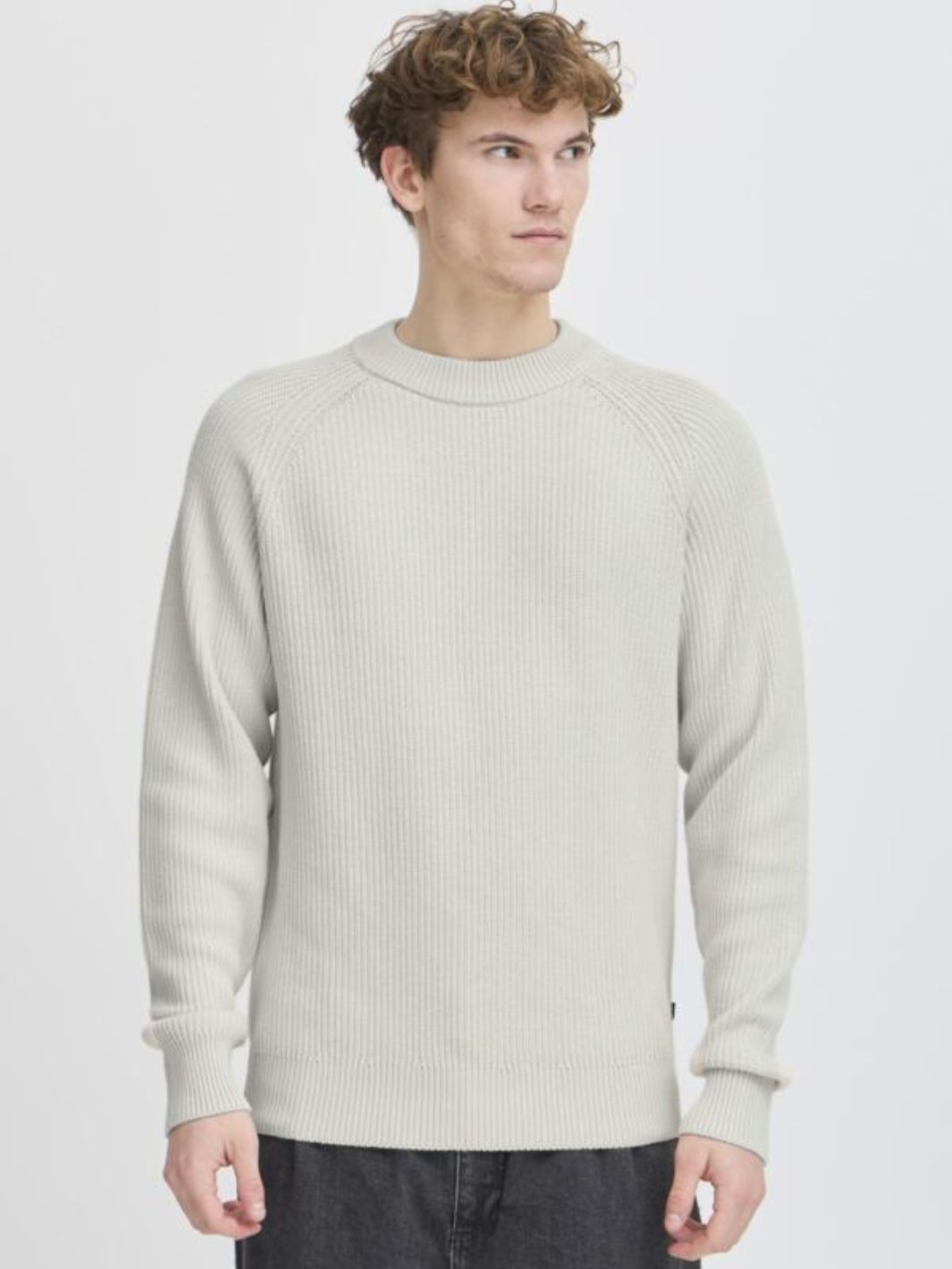 Casual Friday Sweaters Genser | Raglan Rib Crew Off-White