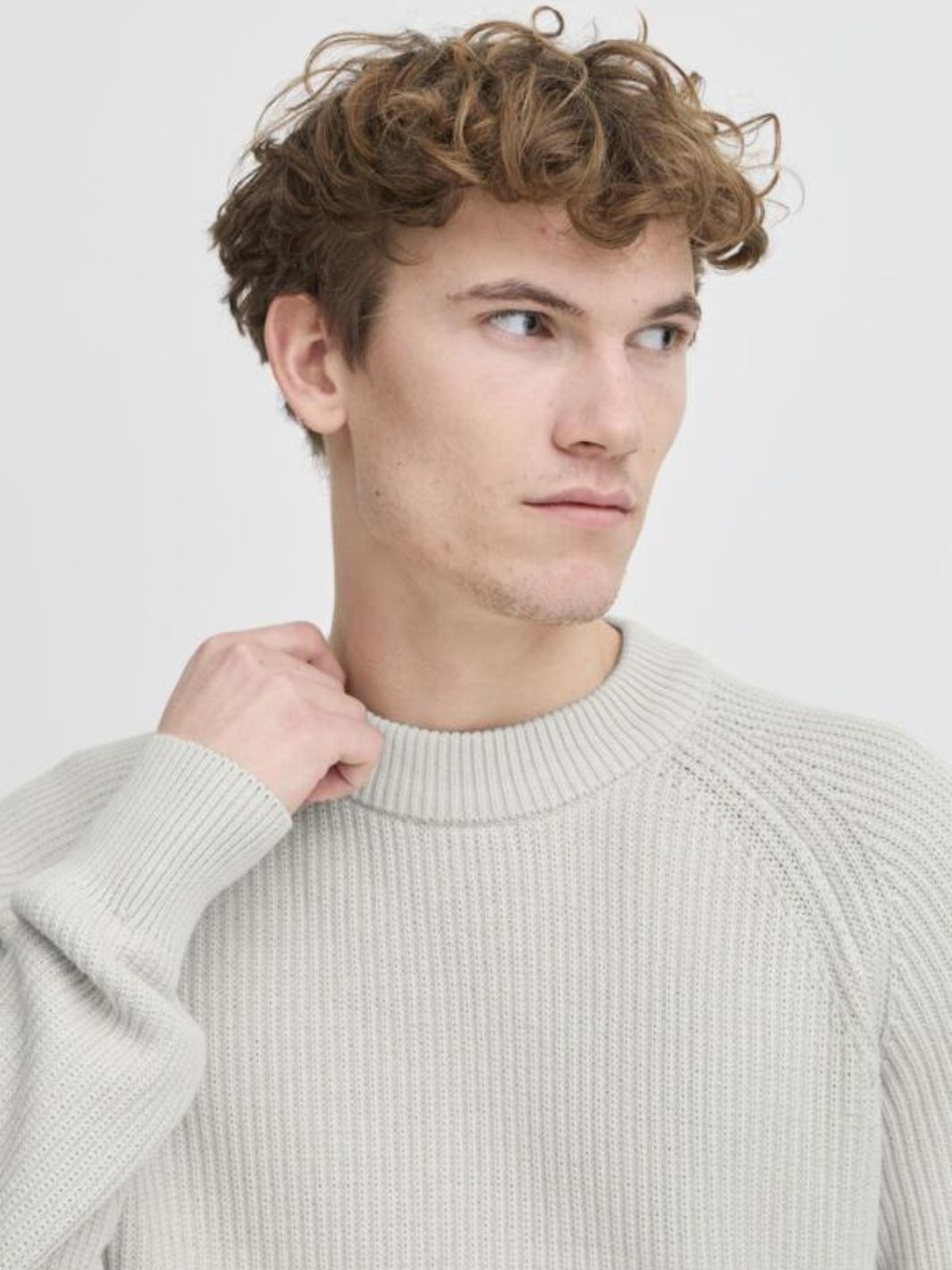 Casual Friday Sweaters Genser | Raglan Rib Crew Off-White