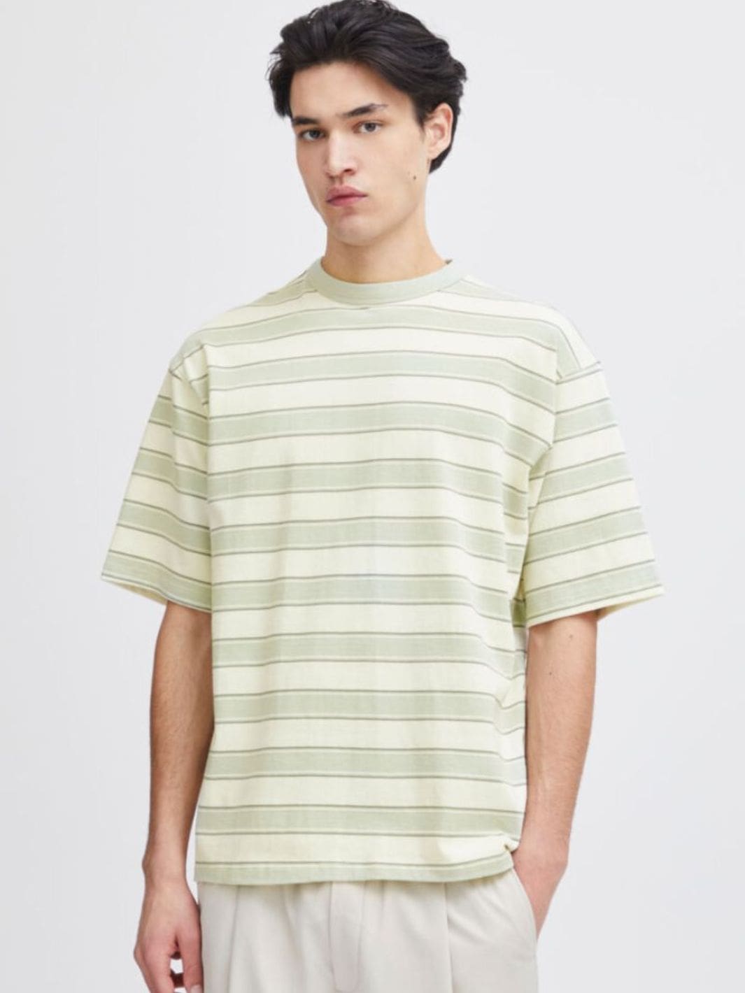 Casual Friday Tees & Longsleeves T-skjorte | Striped Relaxed Tee Desert Sage