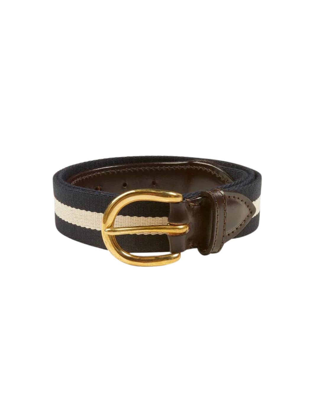 Drake's Accessories Belte | Stripe Web Leather Belt Navy