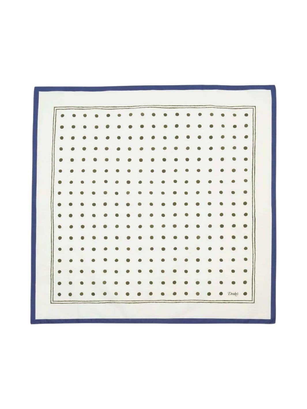 Drake's Accessories Skjerf | Polka Dot Bandana White/Olive