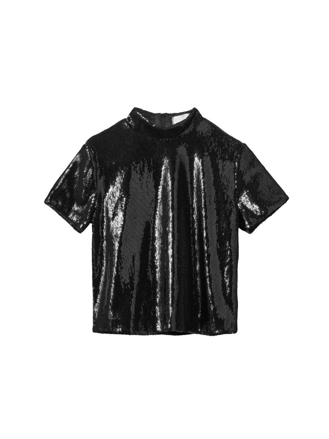 Fall Winter Spring Summer Blouses Topp | Mineral Sequin Top Black