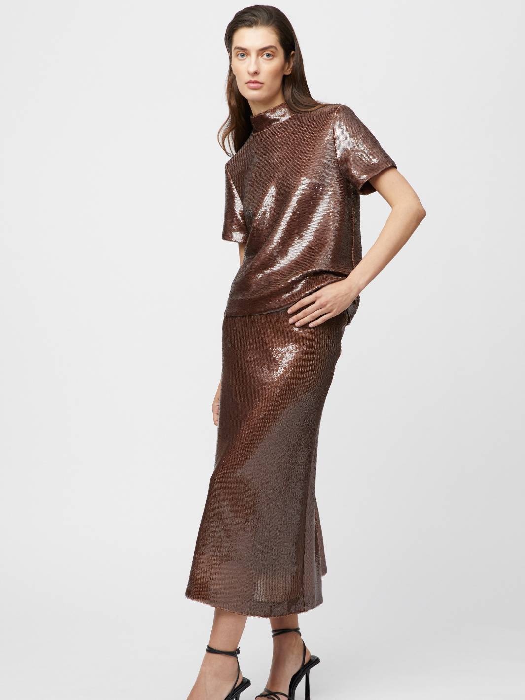 Fall Winter Spring Summer Blouses Topp | Mineral Sequin Top Cola