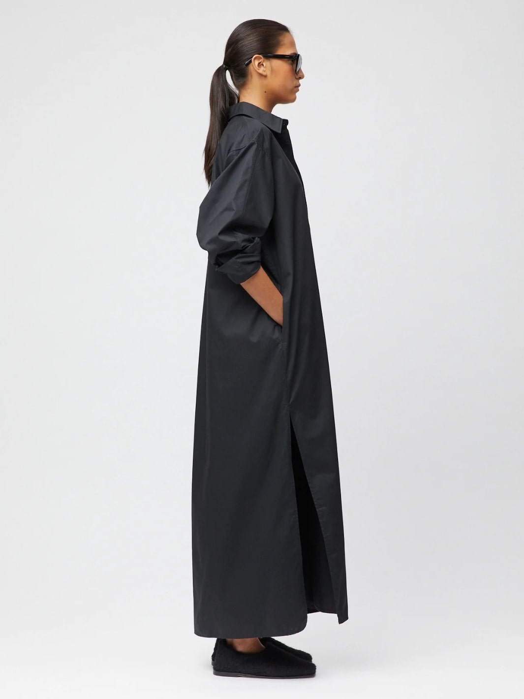 Fall Winter Spring Summer Dresses Kjole | Costal Shirt Dress Jet Black