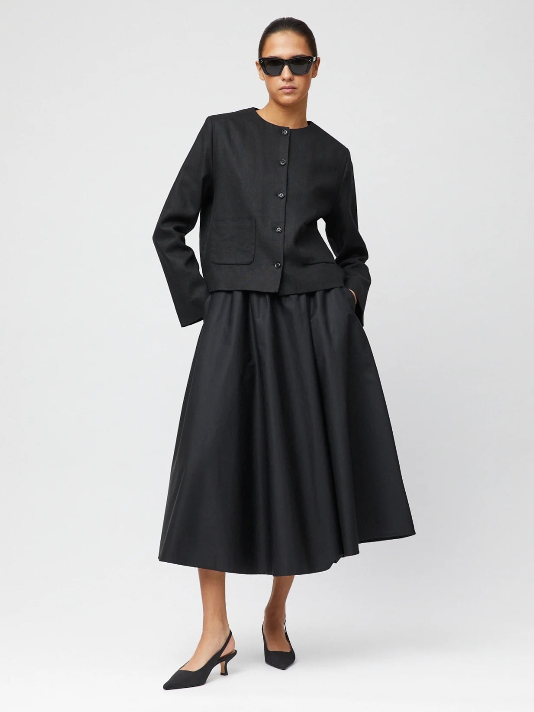 Fall Winter Spring Summer Jackets Jakke | Linen Monaco Jacket Jet Black