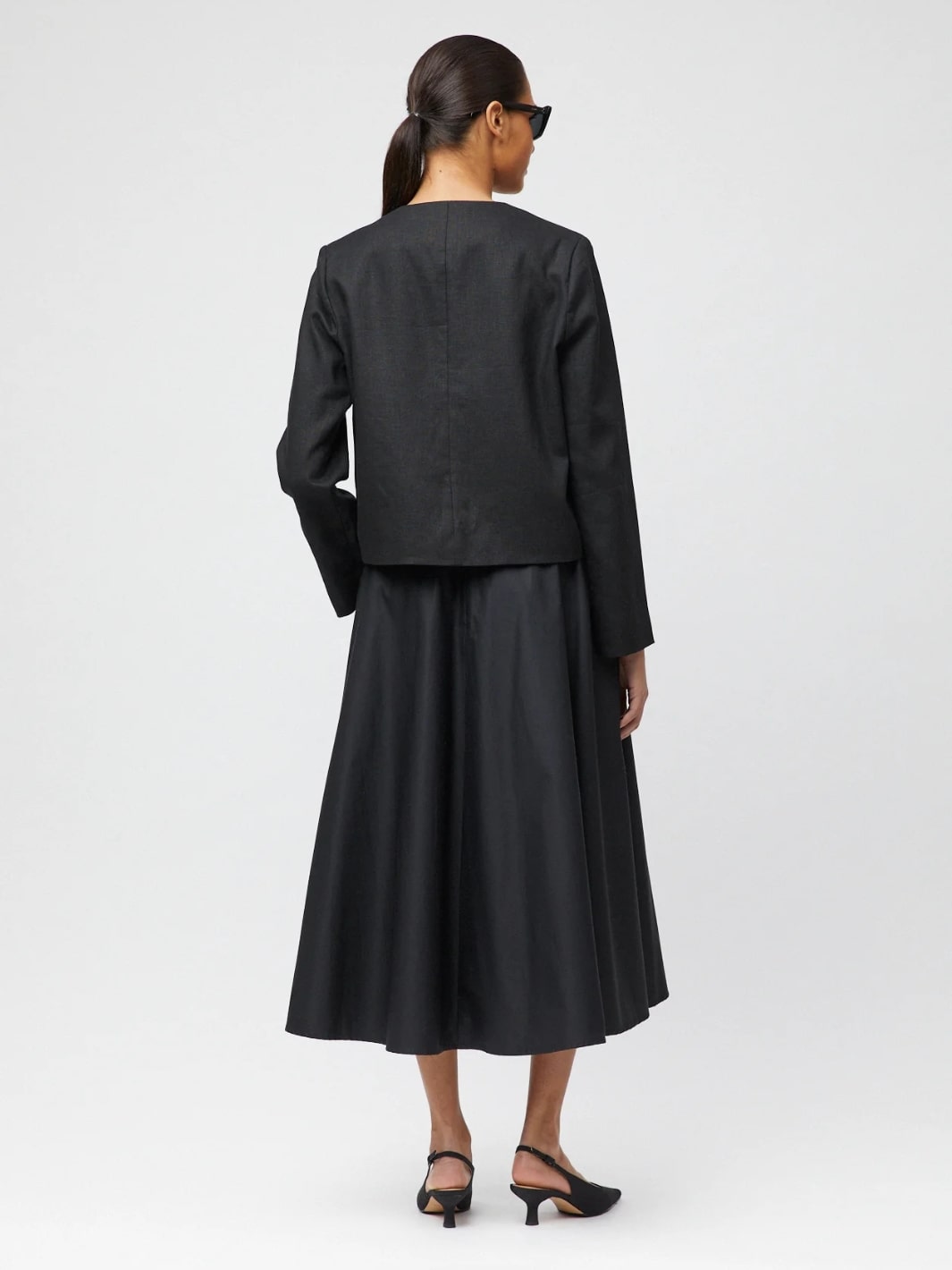 Fall Winter Spring Summer Jackets Jakke | Linen Monaco Jacket Jet Black