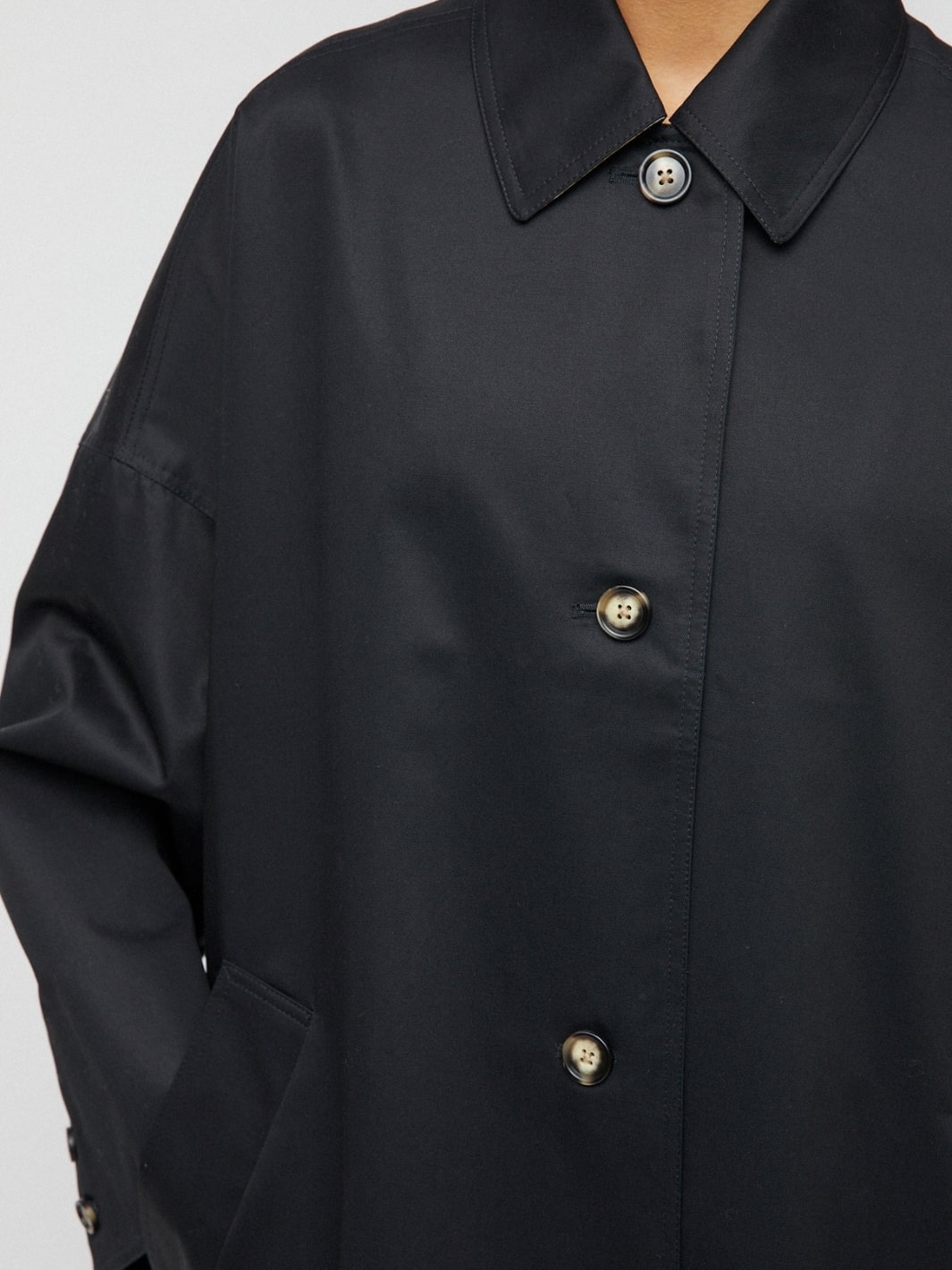 Fall Winter Spring Summer Jackets Jakke | Marine Oversized Trench Coat Jet Black