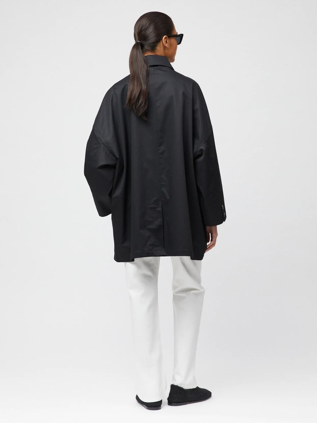 Fall Winter Spring Summer Jackets Jakke | Marine Oversized Trench Coat Jet Black