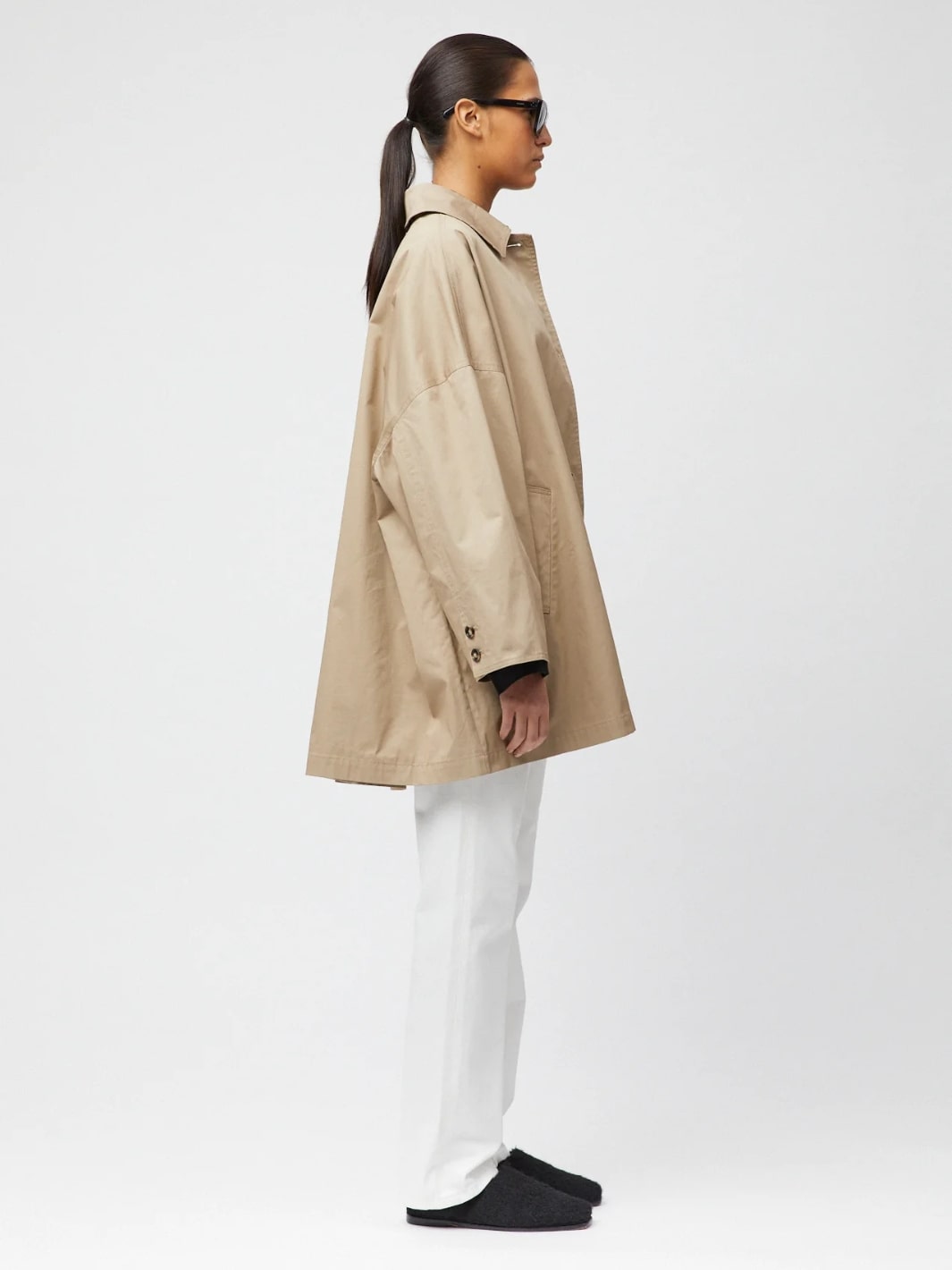 Fall Winter Spring Summer Jackets Jakke | Marine Oversized Trench Coat Khaki