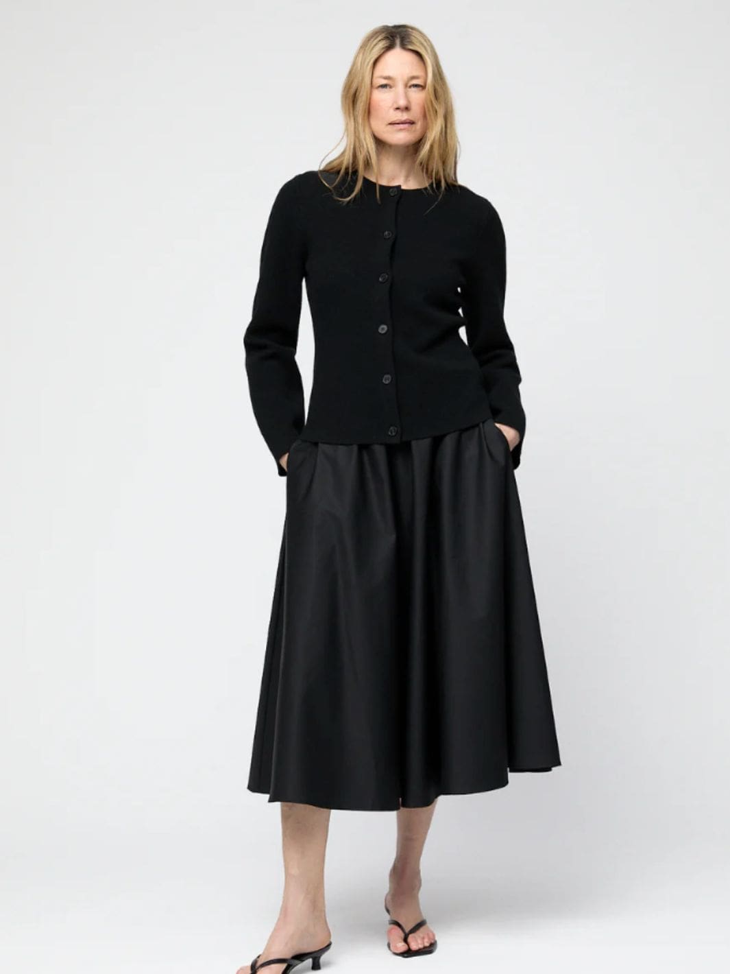 Fall Winter Spring Summer Knit Cardigan | Milano Knit Wool Blazer Jet Black