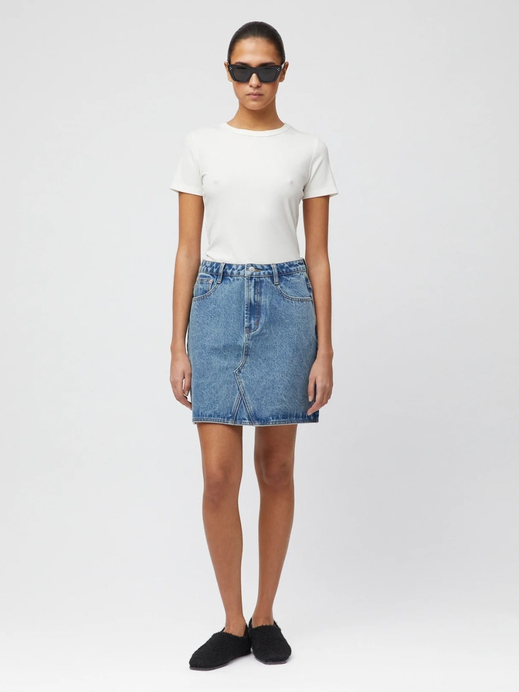 Fall Winter Spring Summer Skirts Skjørt | Salt Denim Skirt Stonewashed Blue