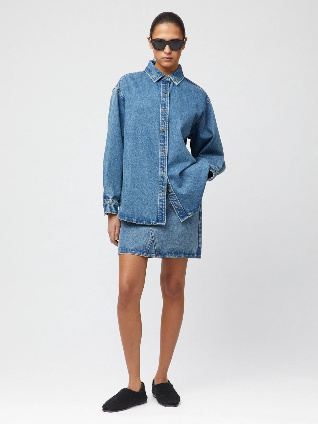 Fall Winter Spring Summer Skirts Skjørt | Salt Denim Skirt Stonewashed Blue