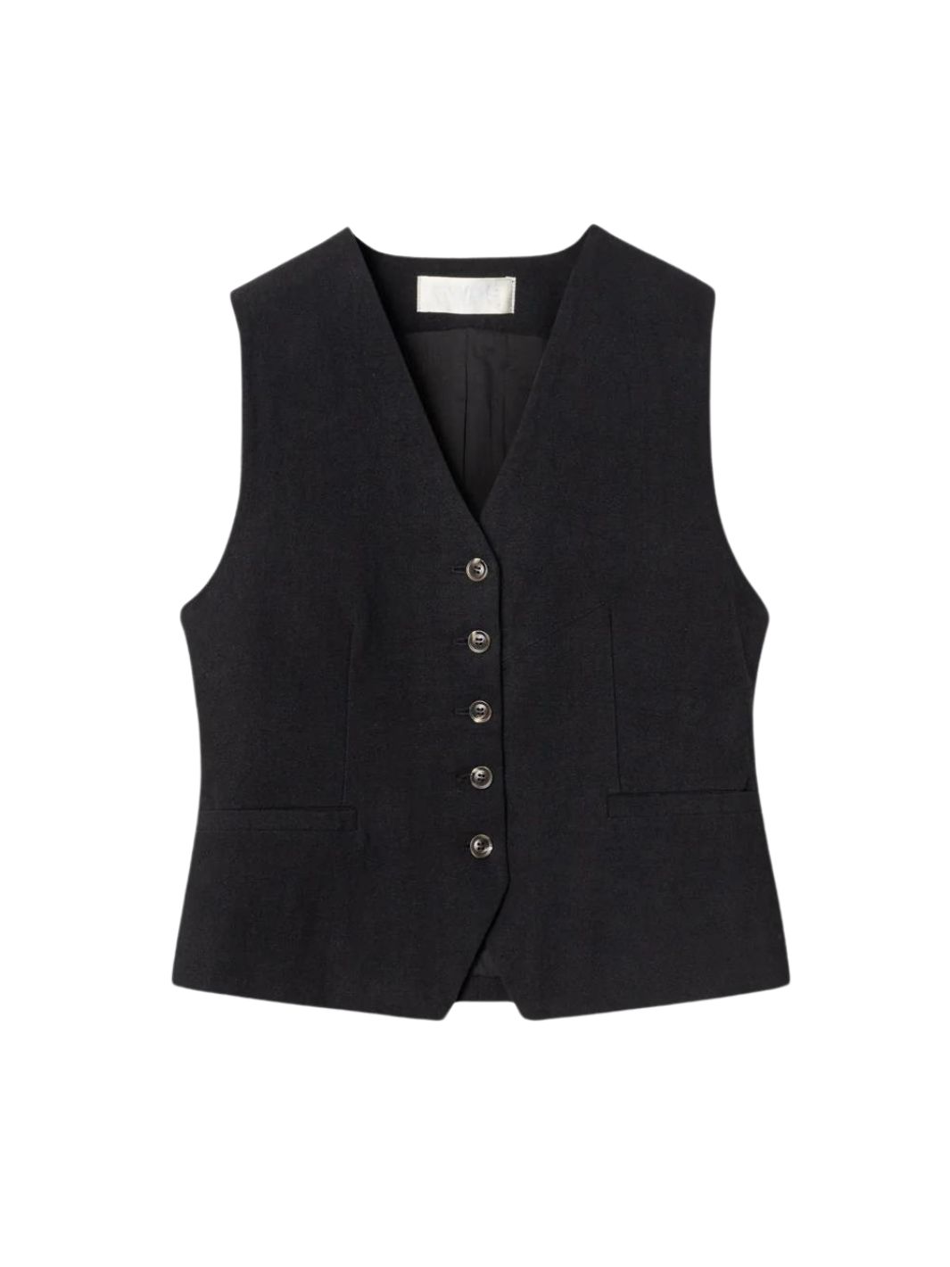 Fall Winter Spring Summer Tops Vest | Linen Waistcoat Jet Black