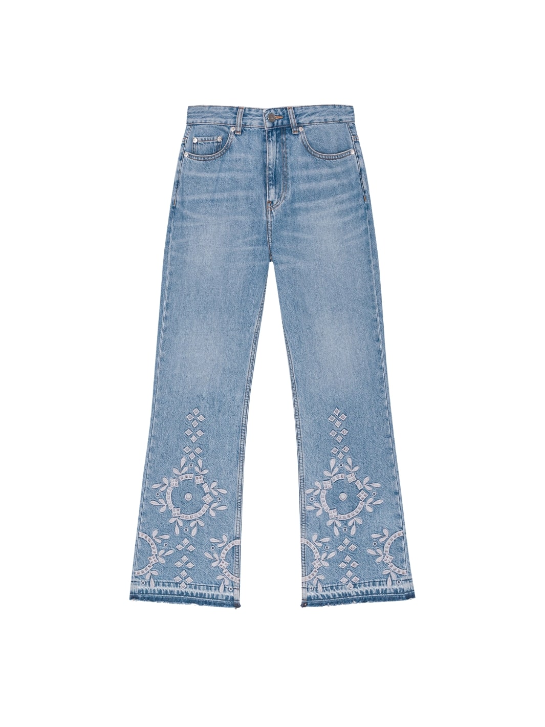 Ganni Bukser Bukse | Broderie Anglaise Denim Betzy Cropped