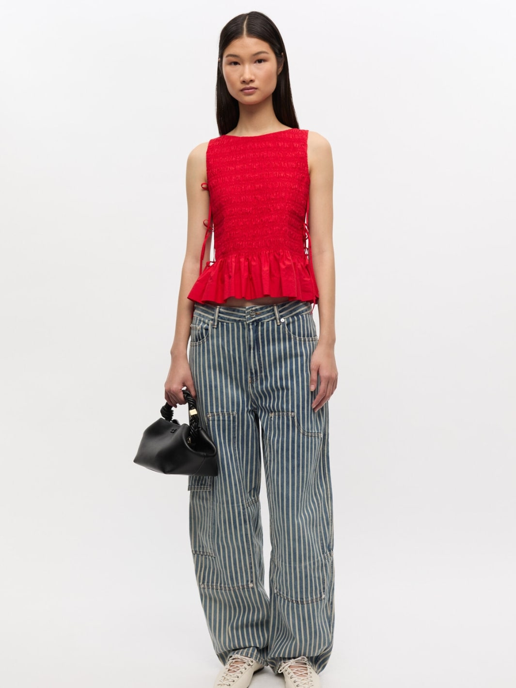 Ganni Bukser Bukse | Light Stripe Denim Carpenter Jeans