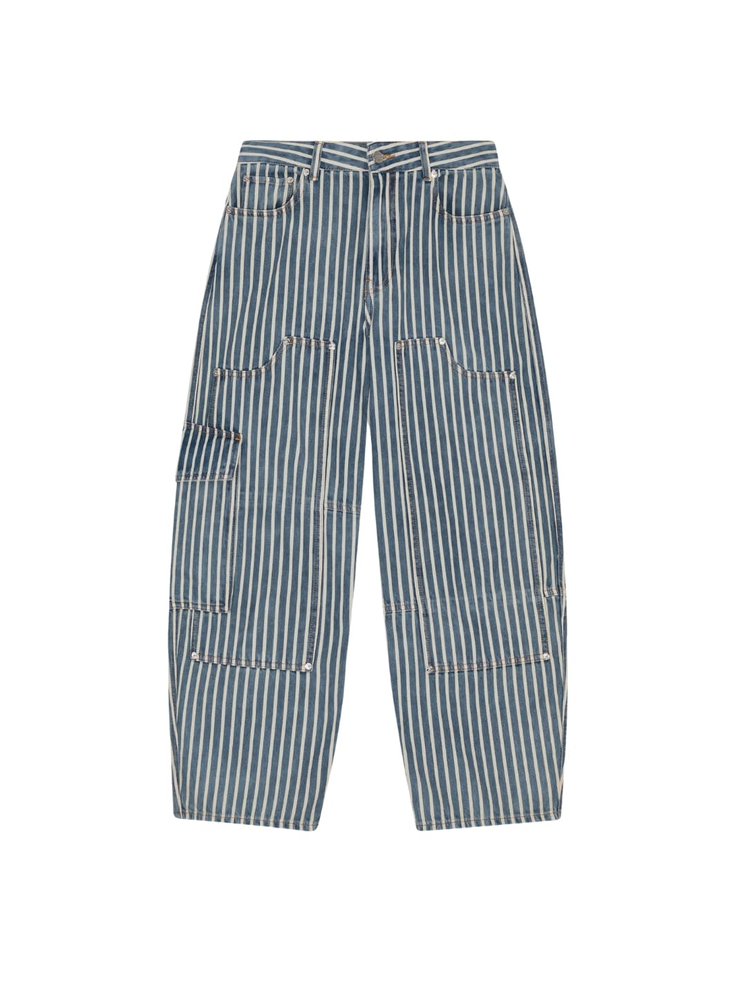 Ganni Bukser Bukse | Light Stripe Denim Carpenter Jeans