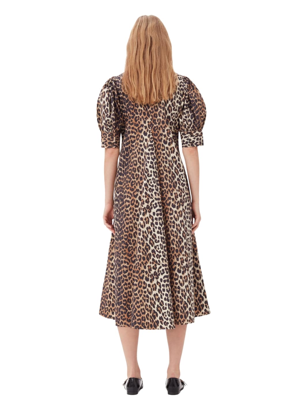 Ganni Dresses Kjole | Printed Cotton Poplin V-Neck Long Dress