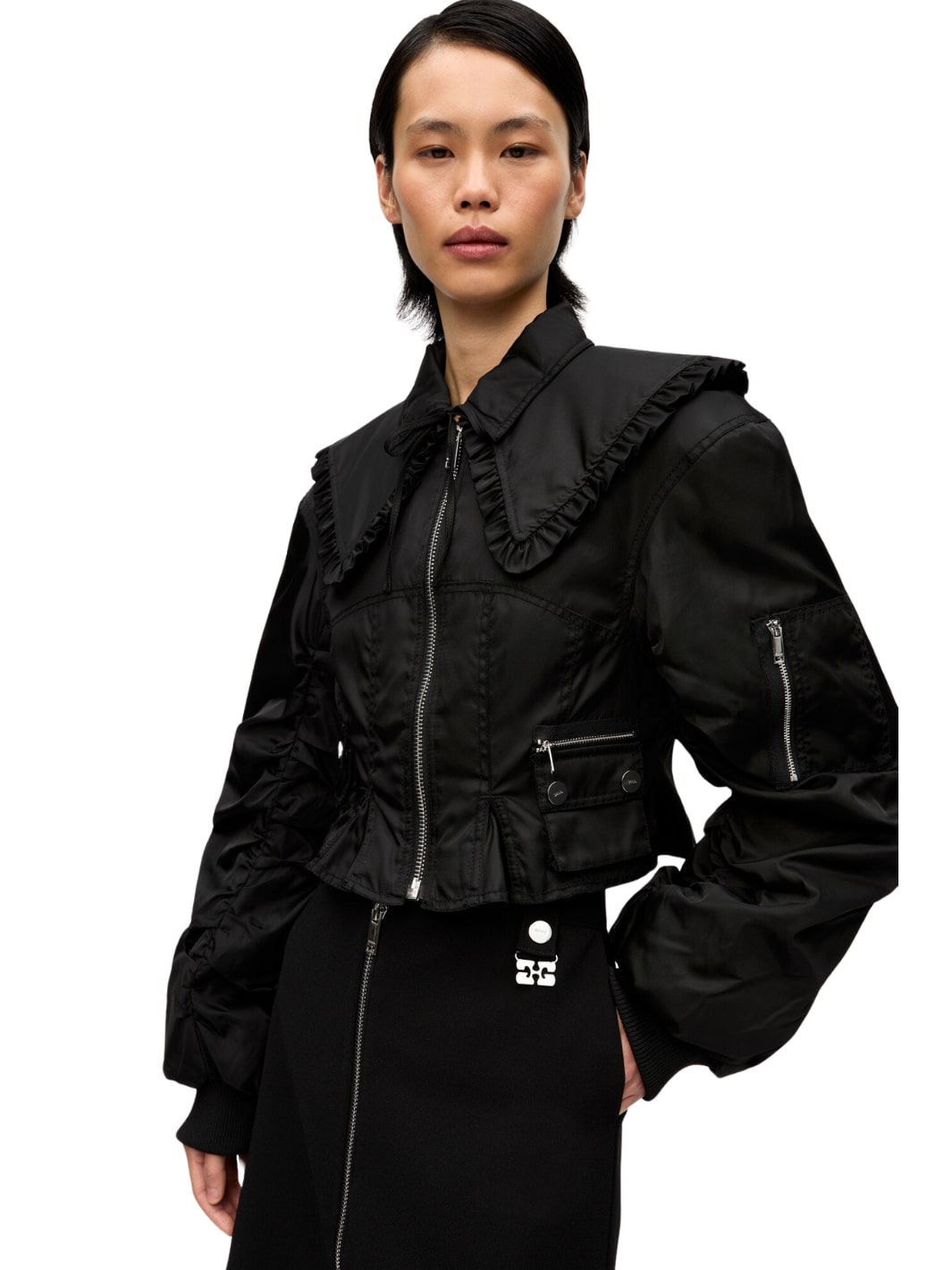 Ganni Jackets Jakke | Duchesse Nylon Fitted Jacket