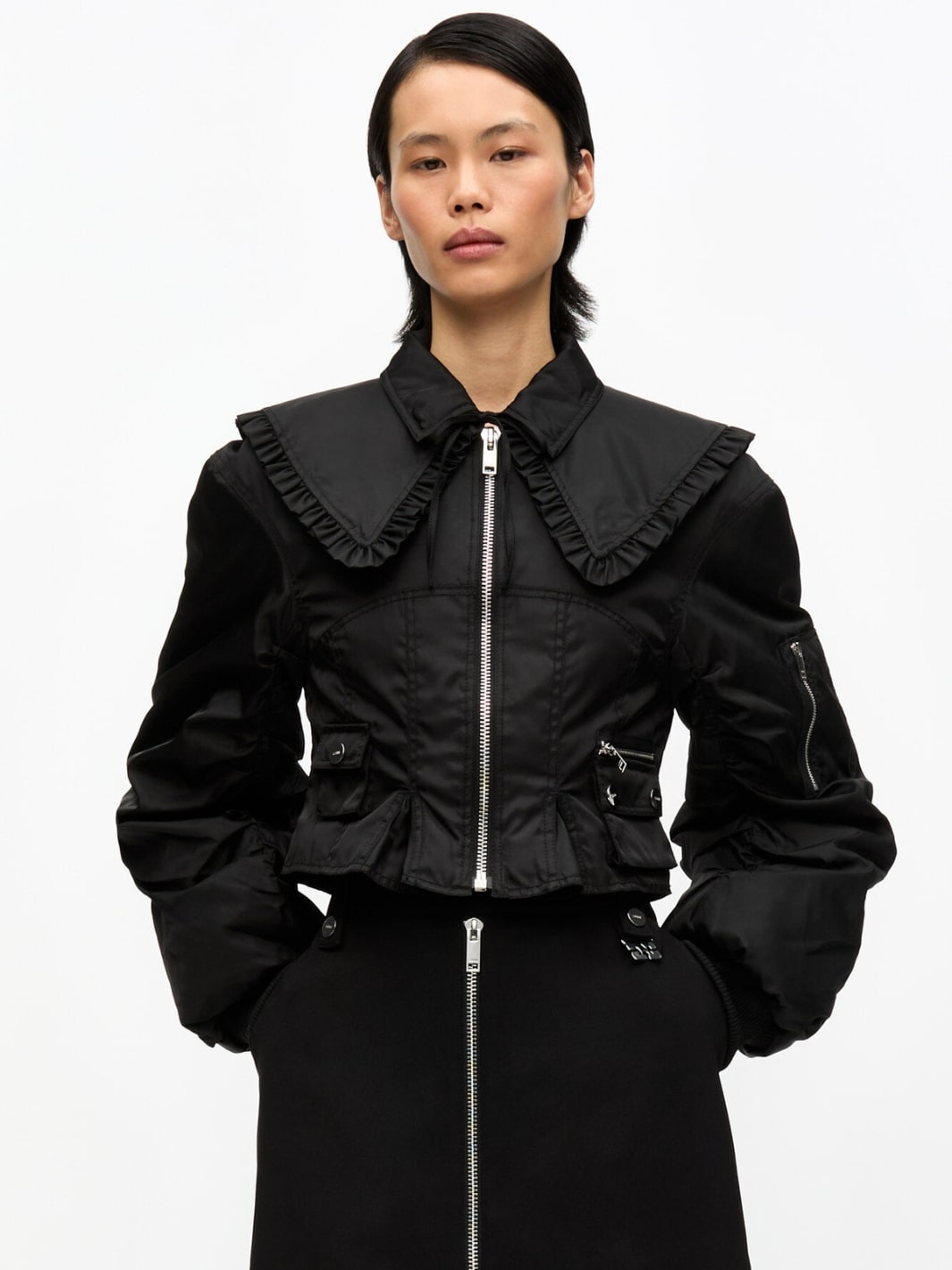 Ganni Jackets Jakke | Duchesse Nylon Fitted Jacket